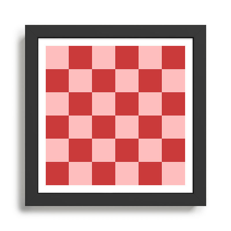 Checkered (Strawberry) Framed Art Print Gallery Image 1