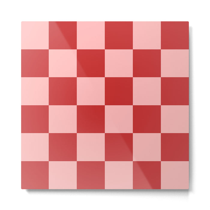 Checkered (Strawberry) Metal Print Gallery Image 1