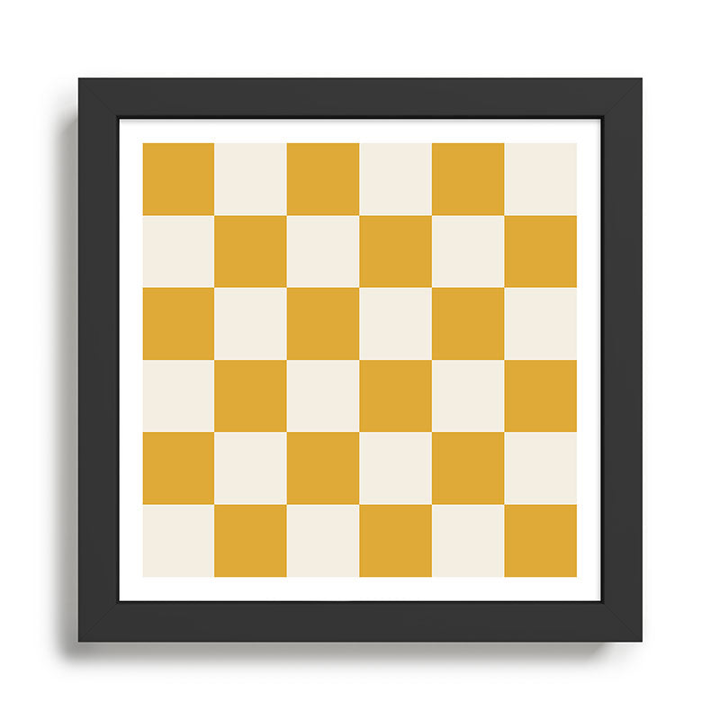 Checkered (Yellow Cream) Framed Art Print Gallery Image 1