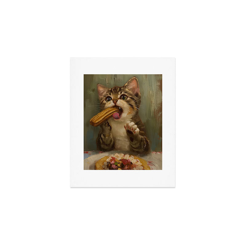 Churro Cat Art Print Gallery Image 1