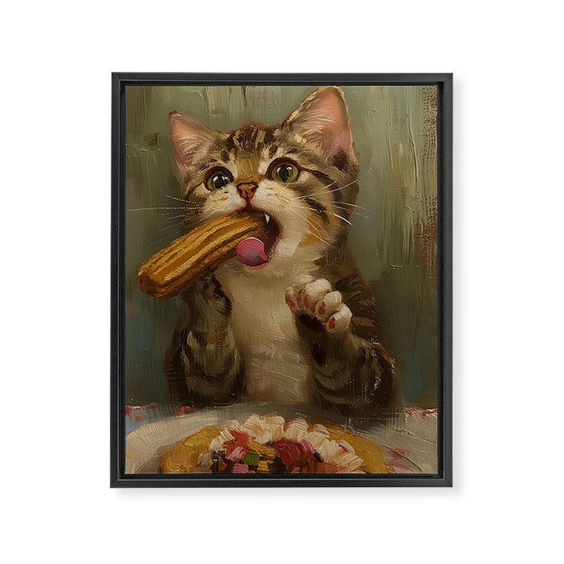 Churro Cat Framed Canvas Print Gallery Image 6