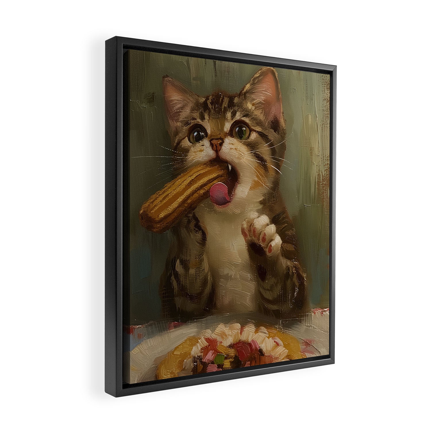 Churro Cat Framed Canvas Print Gallery Image 2