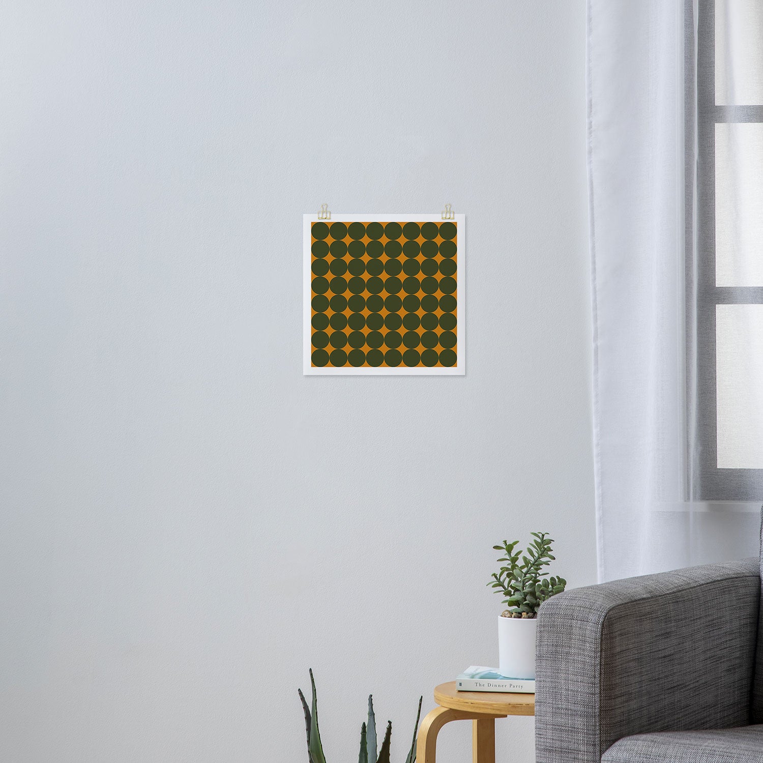 Circles/Sparks (Olive & Orange) Art Print Gallery Image 3