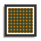 Circles/Sparks (Olive & Orange) Framed Art Print Gallery Image 1