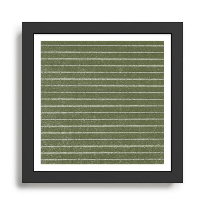 Classic Stripe (Moss Green) Framed Art Print Gallery Image 1