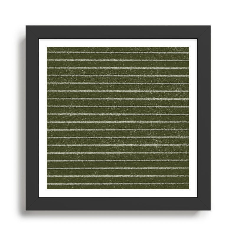 Classic Stripe (Olive Green) Framed Art Print Gallery Image 1