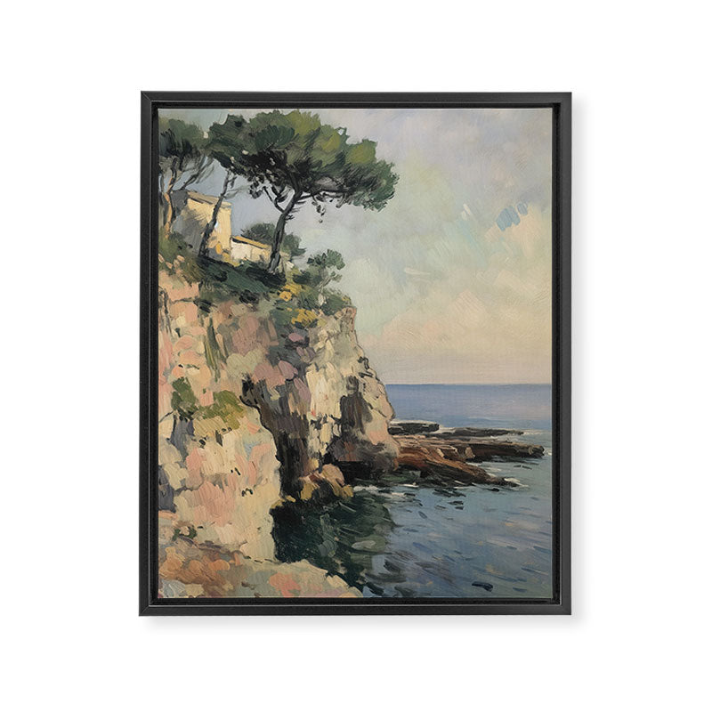 Cliff Impressionist Painting Framed Canvas Print Gallery Image 6