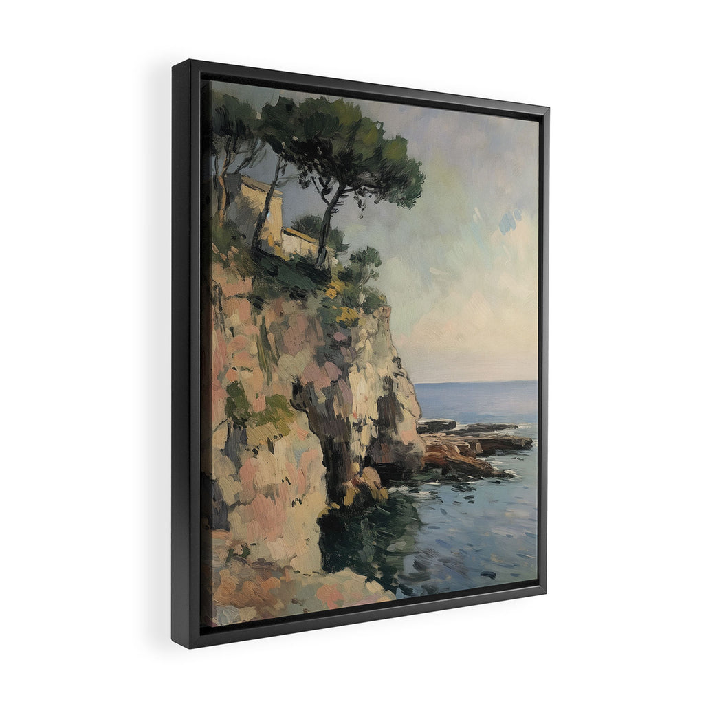 Cliff Impressionist Painting Framed Canvas Print Gallery Image 2