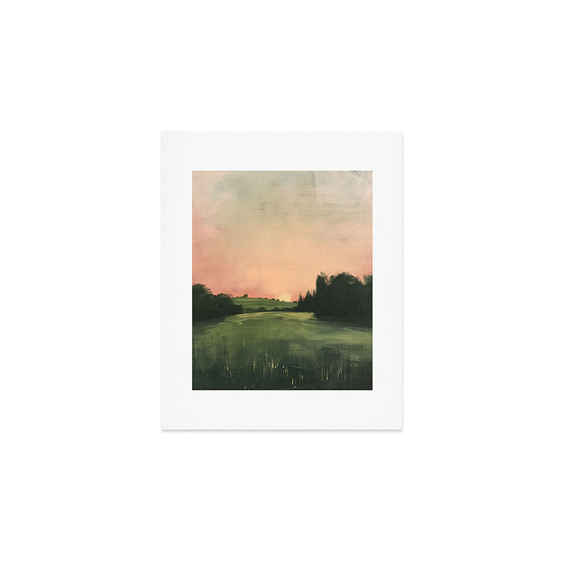 Country pink sunset Art Print Gallery Image 1