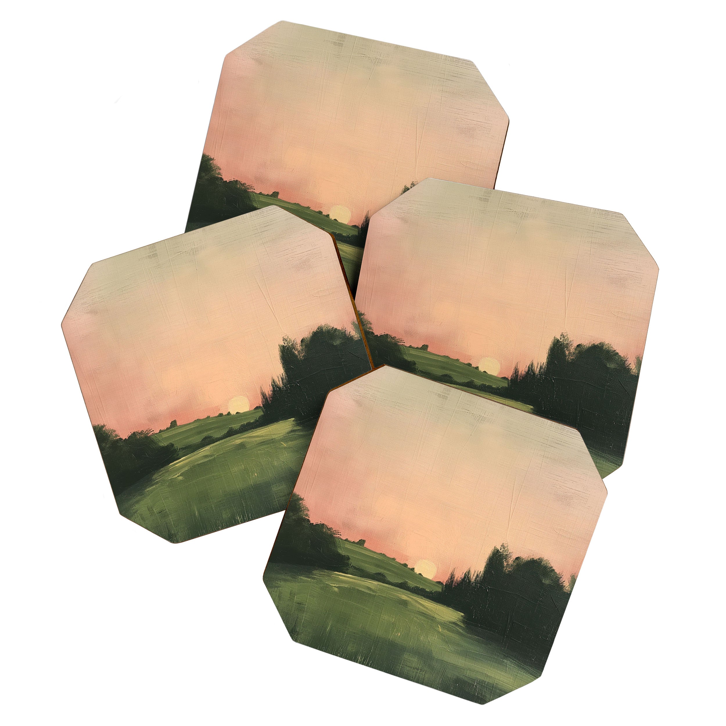 Country pink sunset Coaster Gallery Image 1