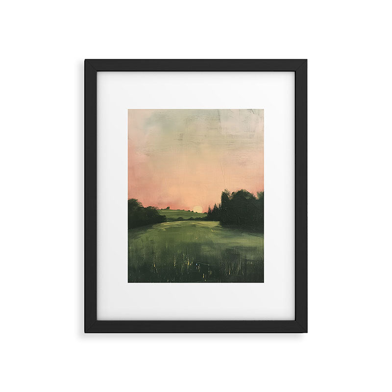 Country pink sunset Framed Art Print Gallery Image 5