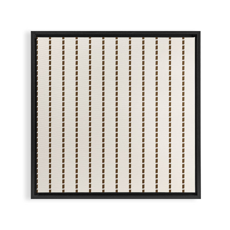 Dashed Lines (Cream & Chocolate) Framed Canvas Print Gallery Image 3