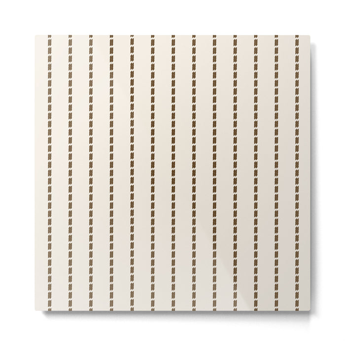 Dashed Lines (Cream & Chocolate) Metal Print Gallery Image 1