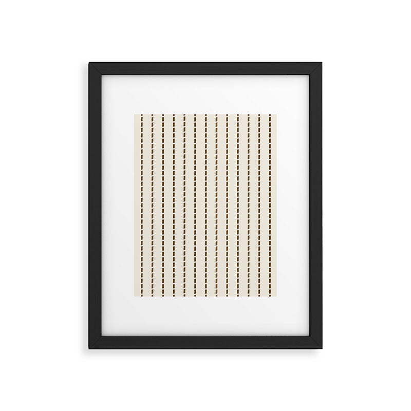 Dashed Lines (Cream & Chocolate) Framed Art Print Gallery Image 4