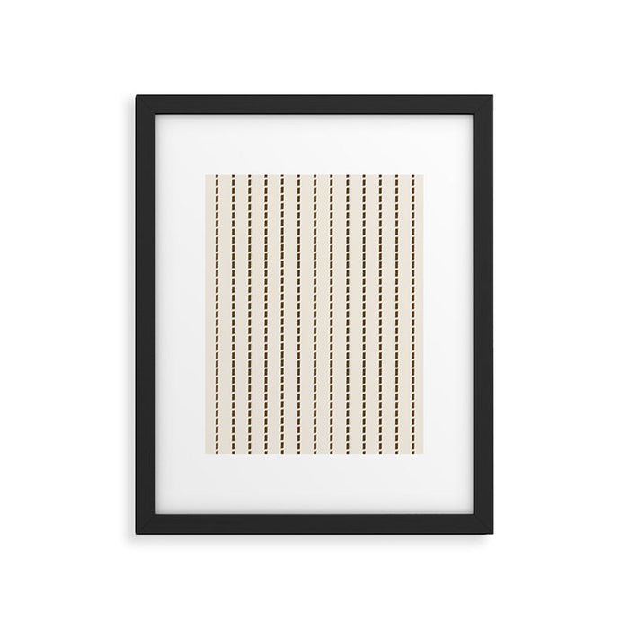 Dashed Lines (Cream & Chocolate) Framed Art Print Gallery Image 1