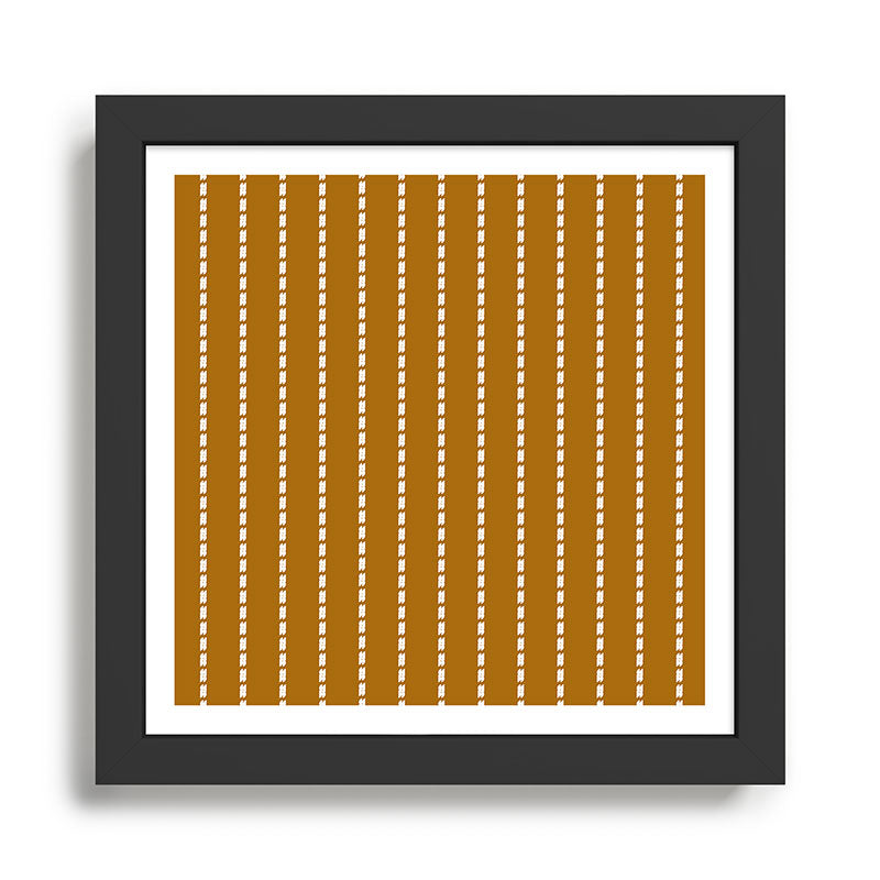 Dashed Lines (Golden Brown) Framed Art Print Gallery Image 1