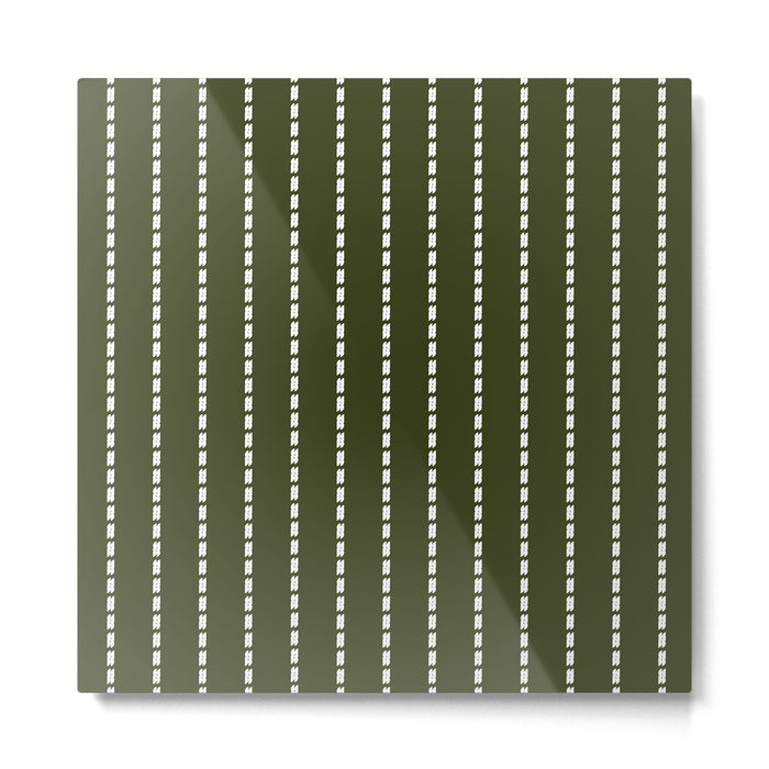 Dashed Lines (Olive Green) Metal Print Gallery Image 1
