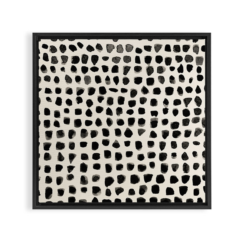 Dots (Beige) Framed Canvas Print Gallery Image 3