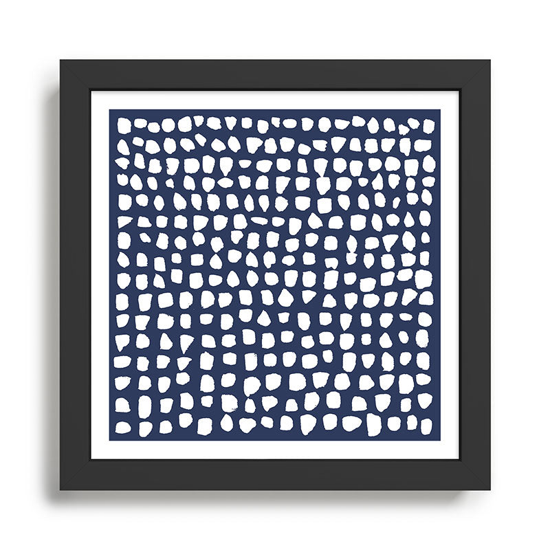Dots (Navy) Framed Art Print Gallery Image 1