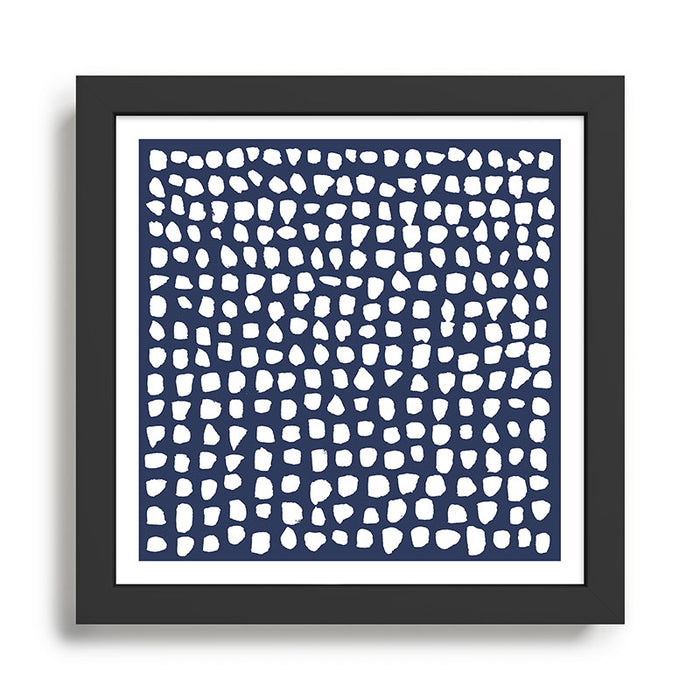 Dots (Navy) Framed Art Print Gallery Image 1
