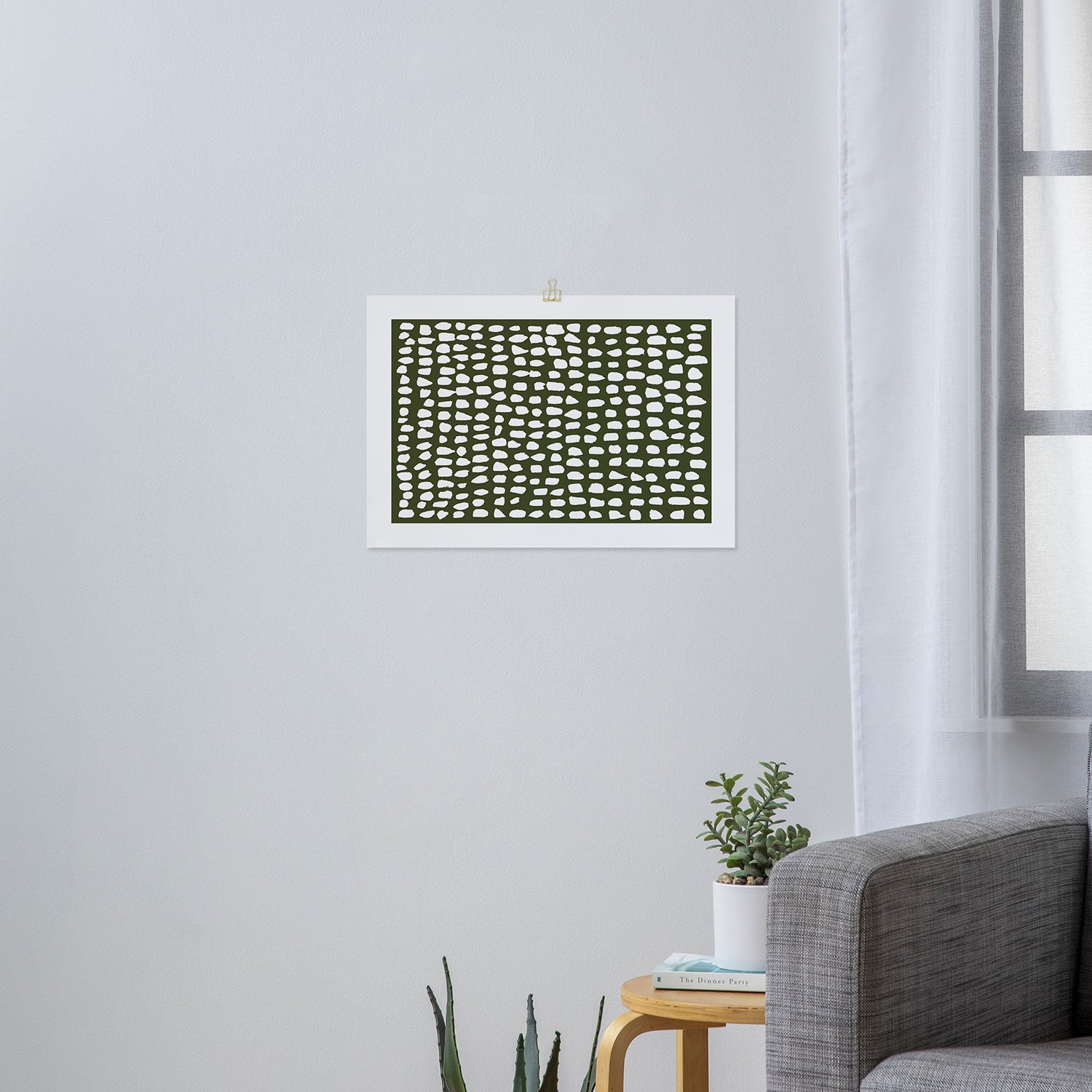 Dots (Olive) Art Print Gallery Image 3