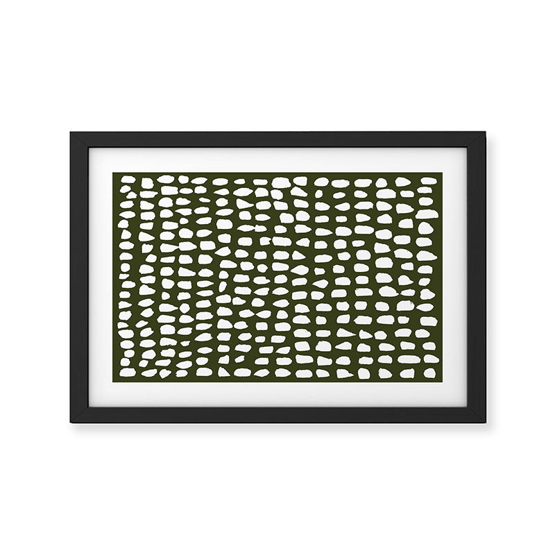 Dots (Olive) Framed Art Print Gallery Image 3