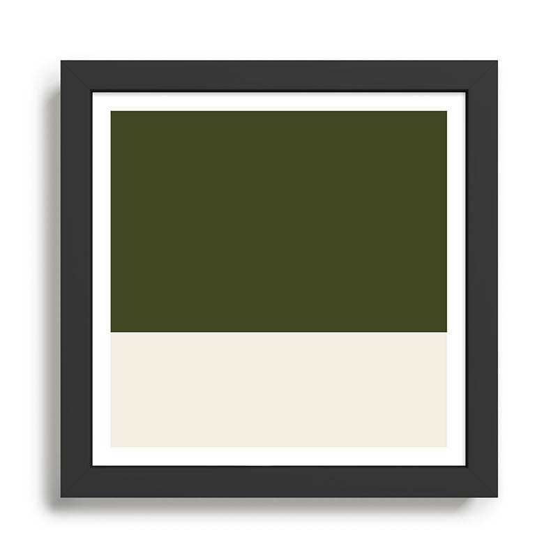 Dual (Olive Green & Cream) Framed Art Print Gallery Image 1