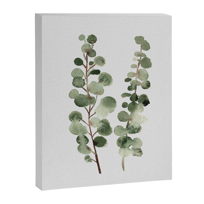 Eucalyptus (watercolor finger painting) Canvas Print Gallery Image 1