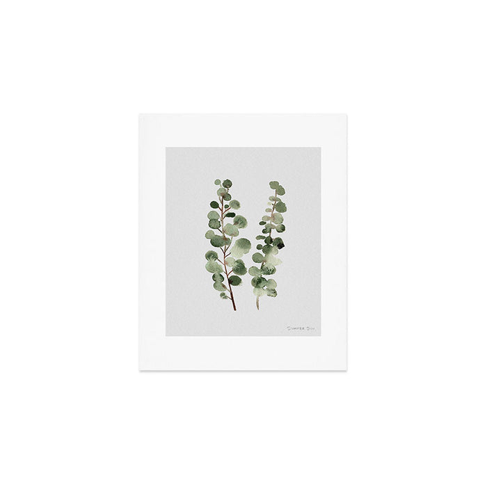 Eucalyptus (watercolor finger painting) Art Print Gallery Image 1