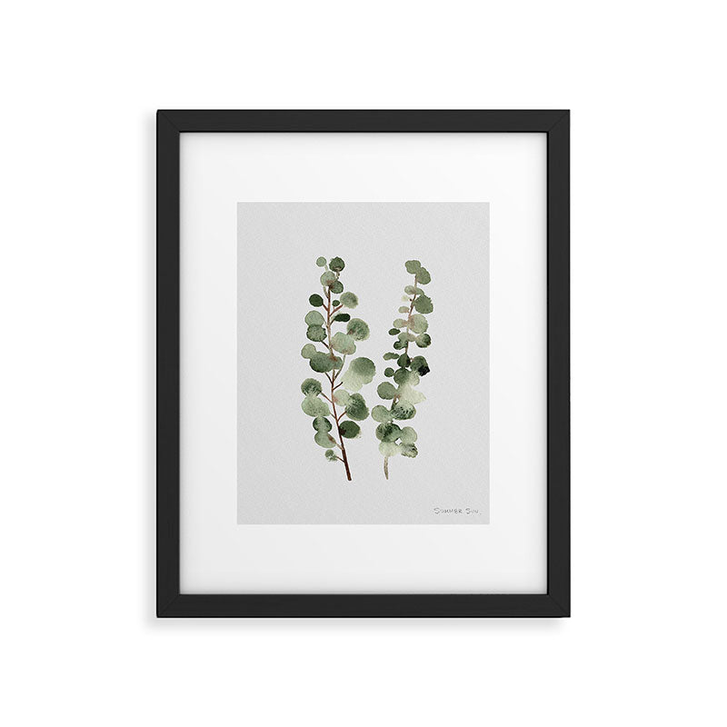 Eucalyptus (watercolor finger painting) Framed Art Print Gallery Image 4