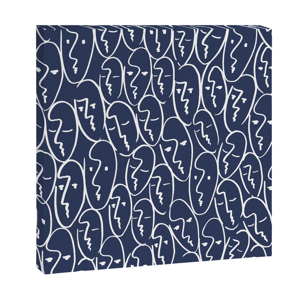 faces (navy) Canvas Print Gallery Image 3