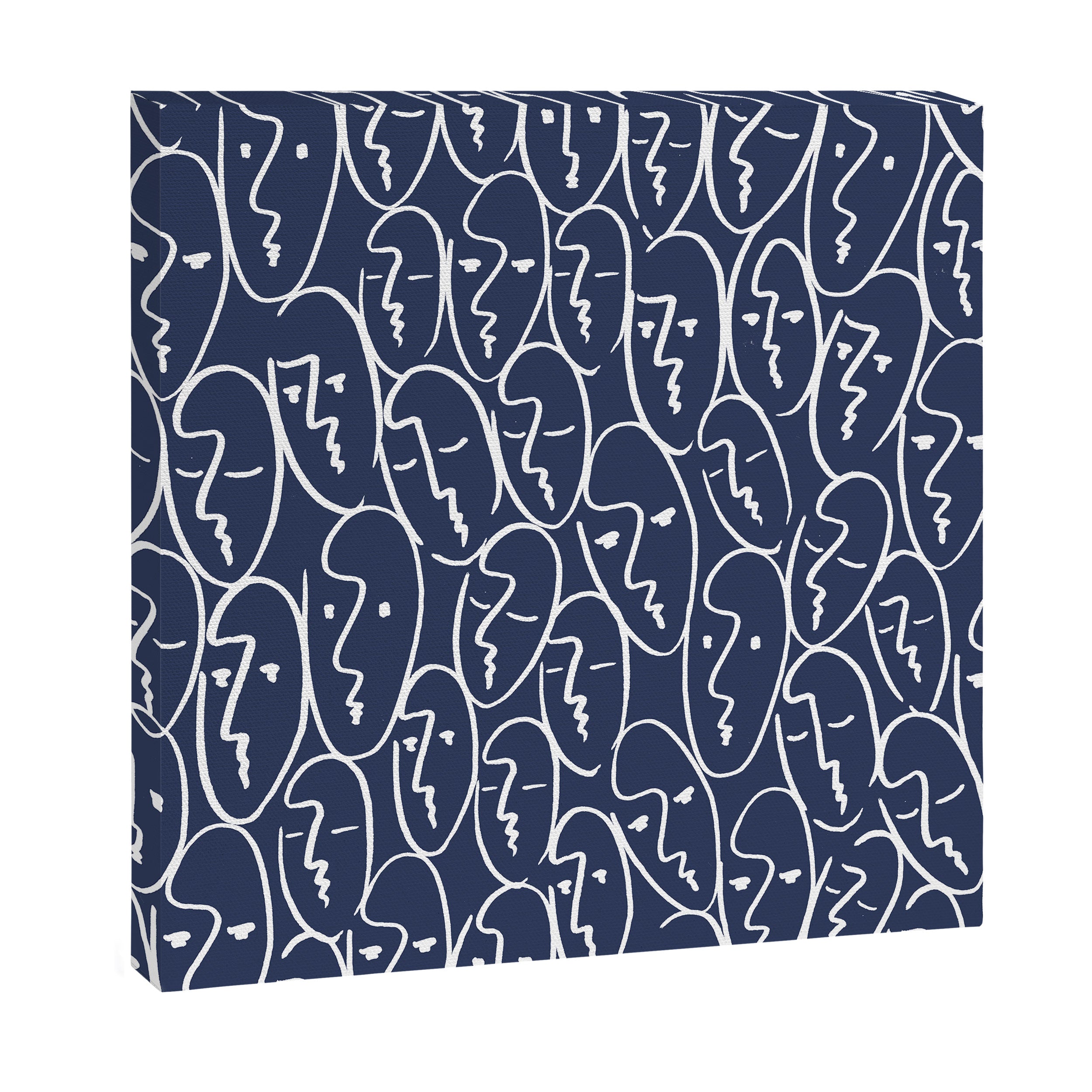 faces (navy) Canvas Print Gallery Image 3