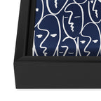 faces (navy) Framed Canvas Print Gallery Image 2