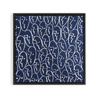 faces (navy) Framed Canvas Print Gallery Image 3