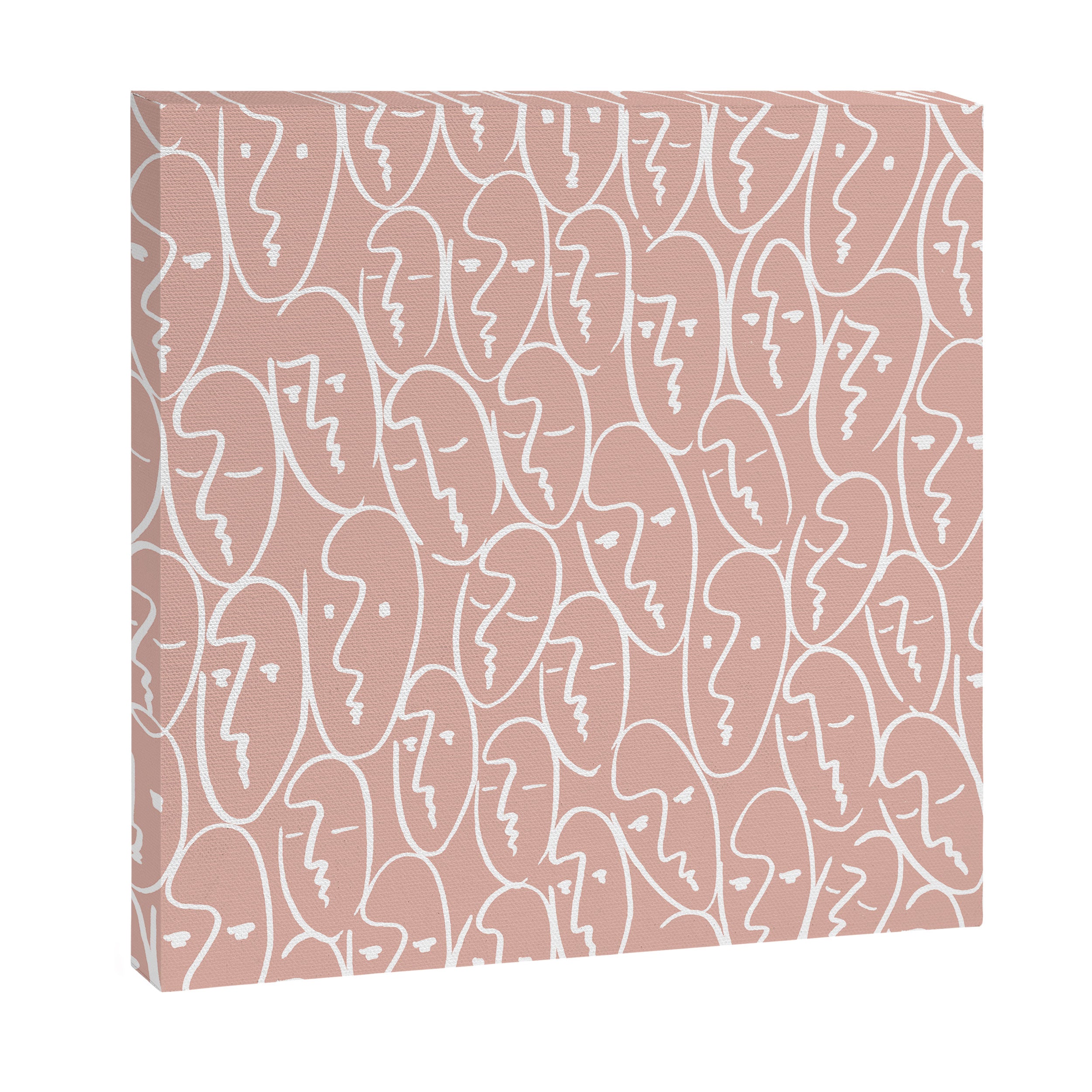 faces (pink) Canvas Print Gallery Image 3