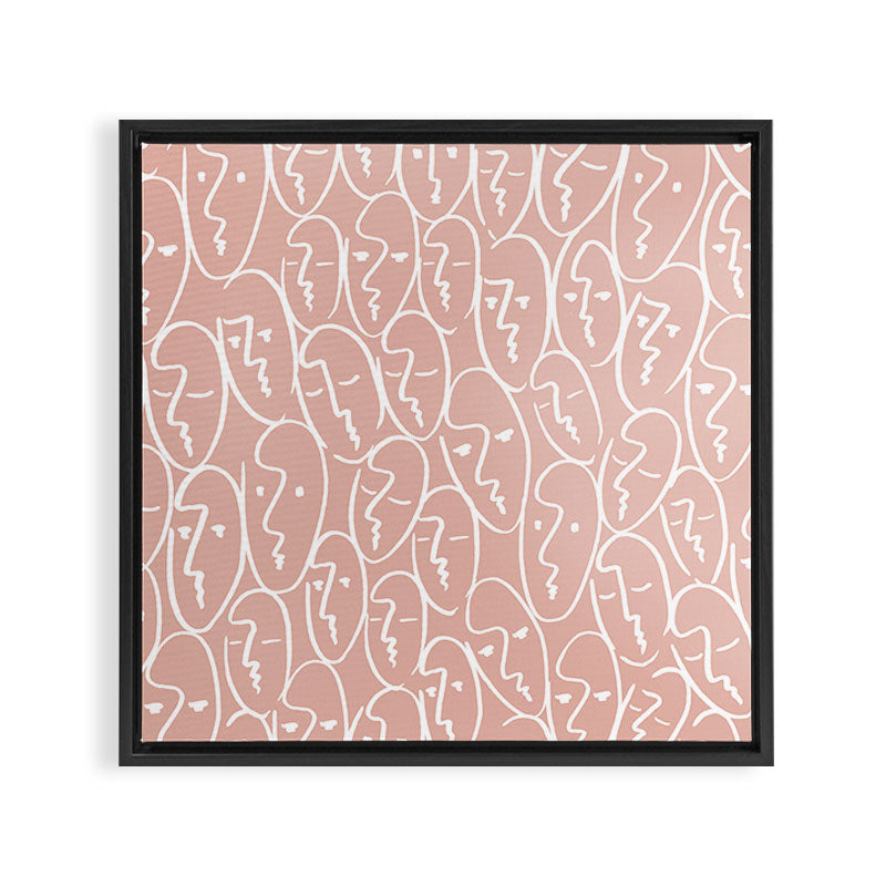 faces (pink) Framed Canvas Print Gallery Image 3