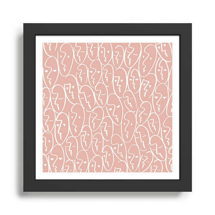 faces (pink) Framed Art Print Gallery Image 1