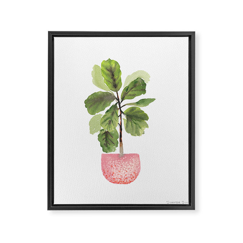 Fiddle-Leaf Fig (Watercolor) Framed Canvas Print Gallery Image 6