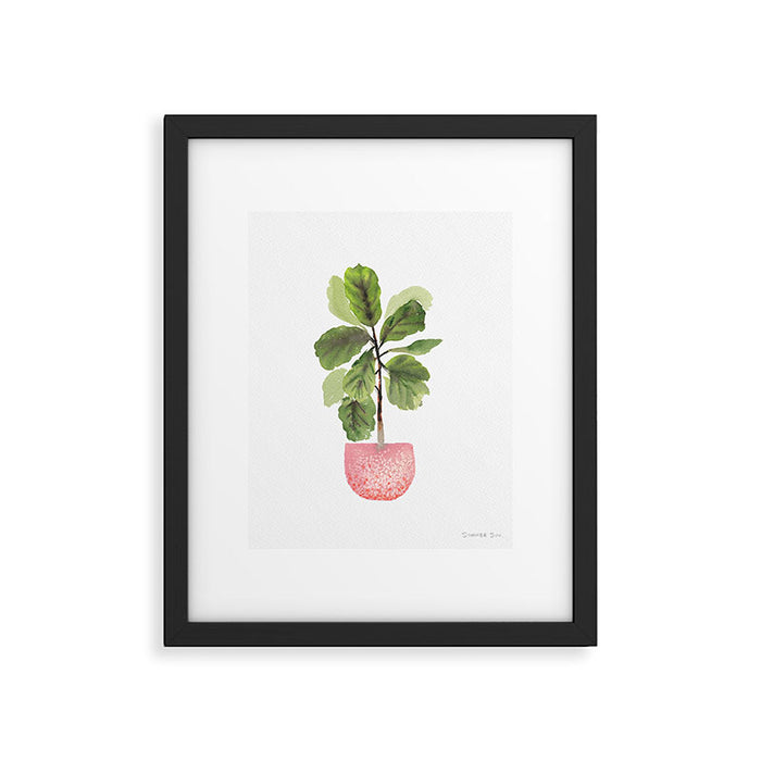 Fiddle-Leaf Fig (Watercolor) Framed Art Print Gallery Image 1
