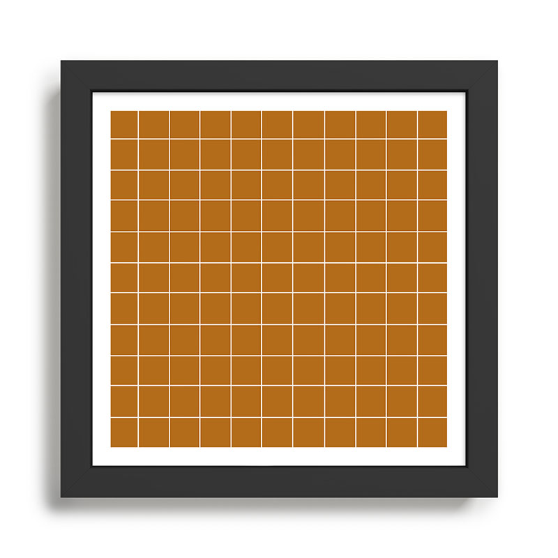 Grid (Golden Brown) Framed Art Print Gallery Image 1