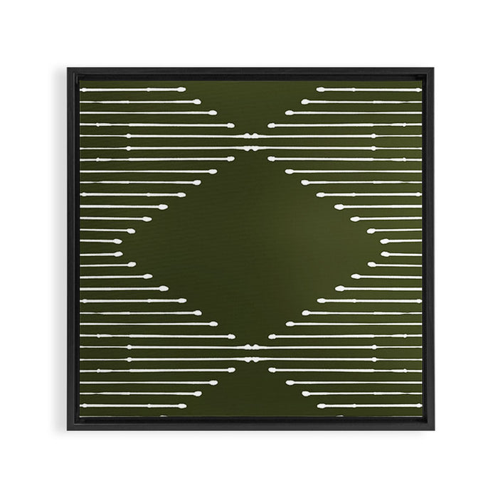 Geo (Olive Green) Framed Canvas Print Gallery Image 1