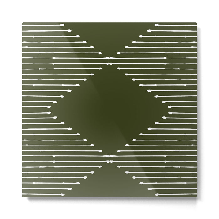 Geo (Olive Green) Metal Print Gallery Image 1