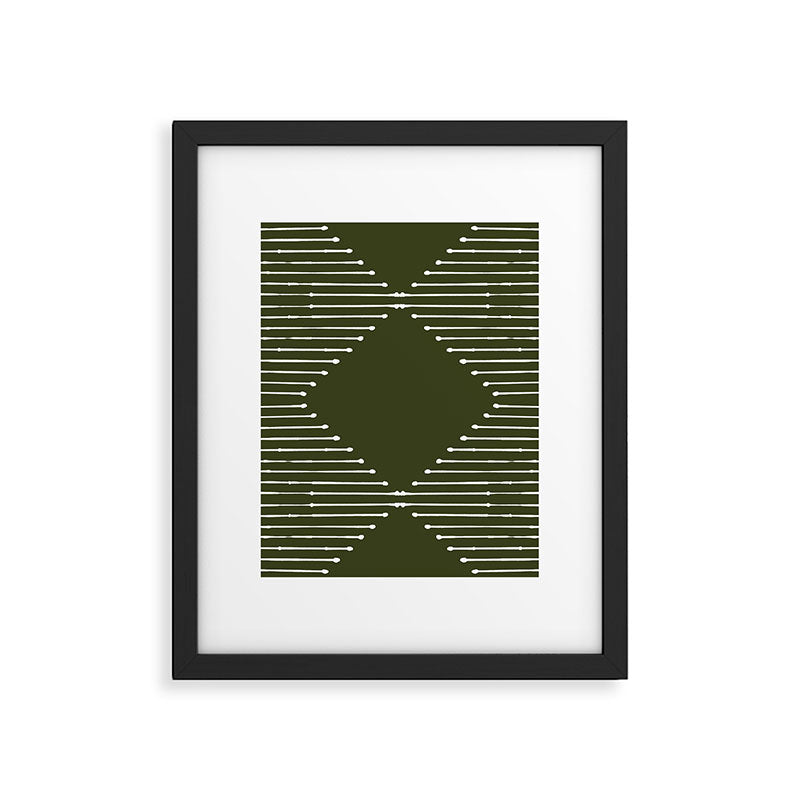 Geo (Olive Green) Framed Art Print Gallery Image 4
