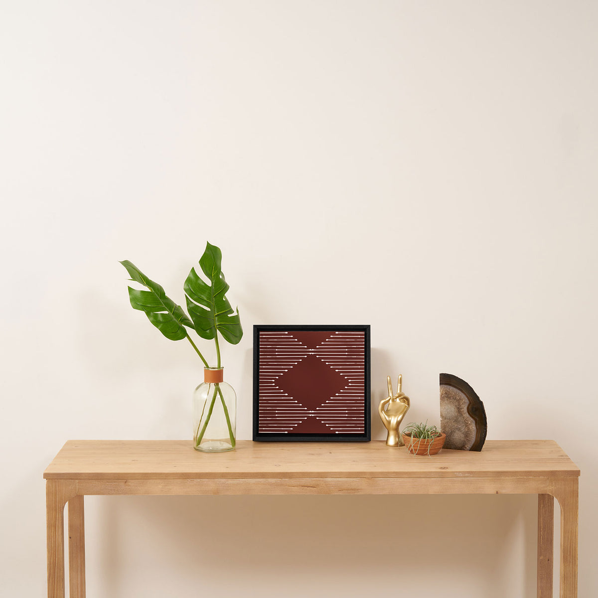 Geo (Red Wine) Framed Canvas Print Gallery Image 3