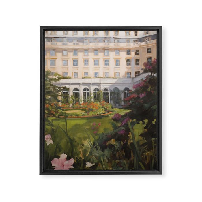 Grand hotel garden Framed Canvas Print Gallery Image 1