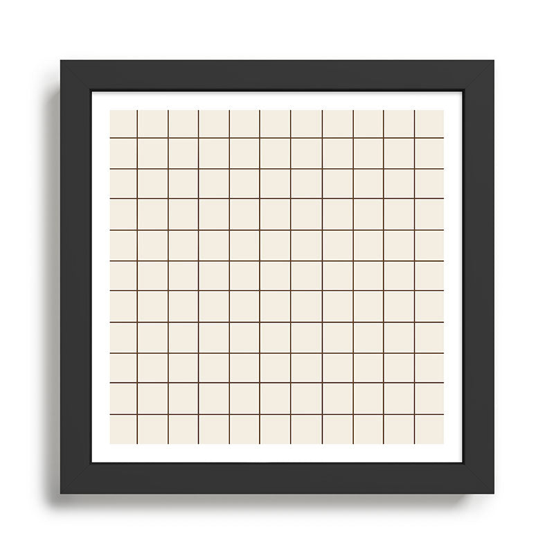 Grid (Cream/Chocolate) Framed Art Print Gallery Image 1