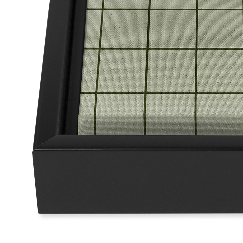 Grid (Green) Framed Canvas Print Gallery Image 3