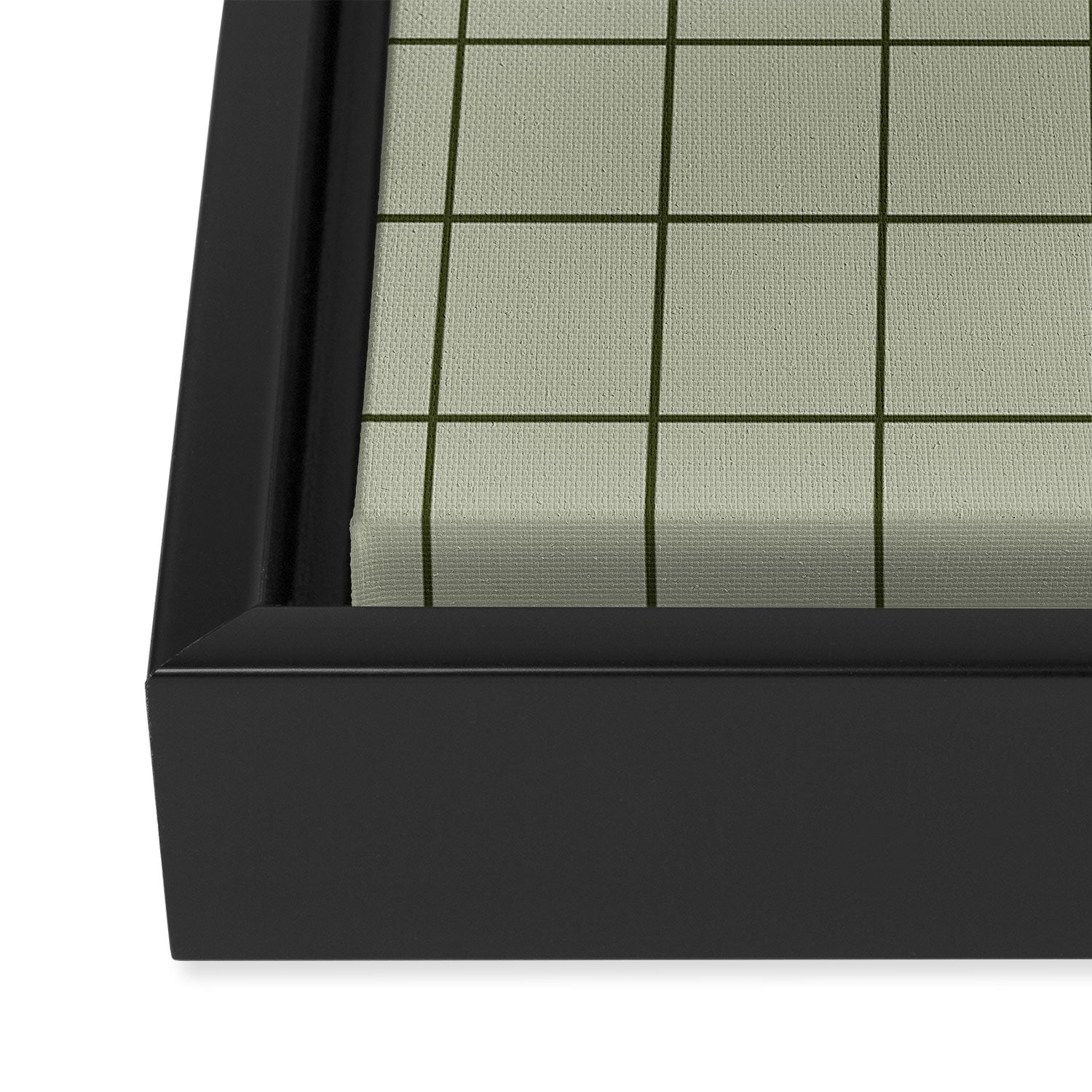Grid (Green) Framed Canvas Print Gallery Image 3