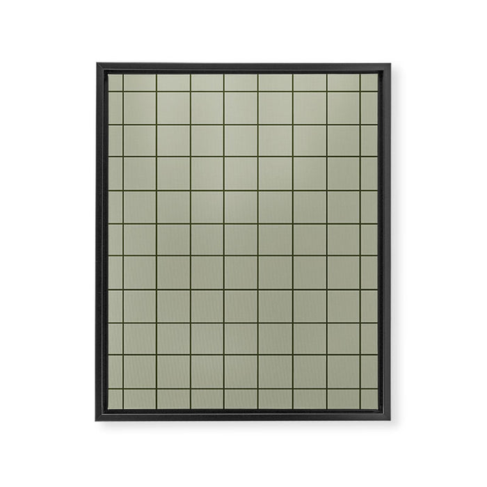 Grid (Green) Framed Canvas Print Gallery Image 1