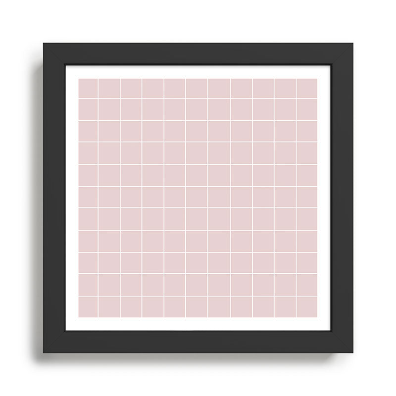 Grid (Light Pink) Framed Art Print Gallery Image 1